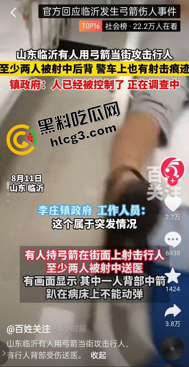 山东临沂惊现国服后羿!一男子手握弓箭射击路人 仿佛置身游戏 乱箭射伤2人与汽车!-1