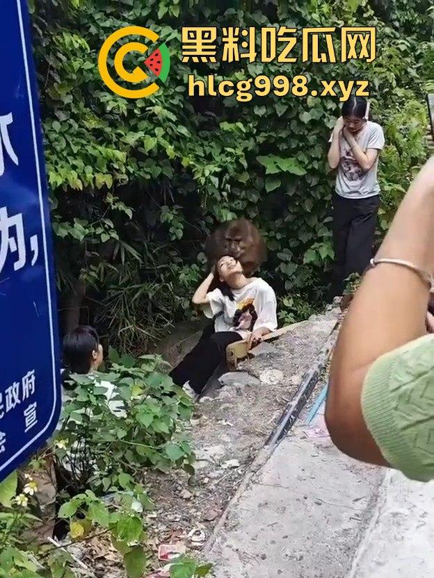 奇葩猴子不吃香蕉专爱美女！见到女的就疯狂抱大腿、抓胸、扯头发！-2