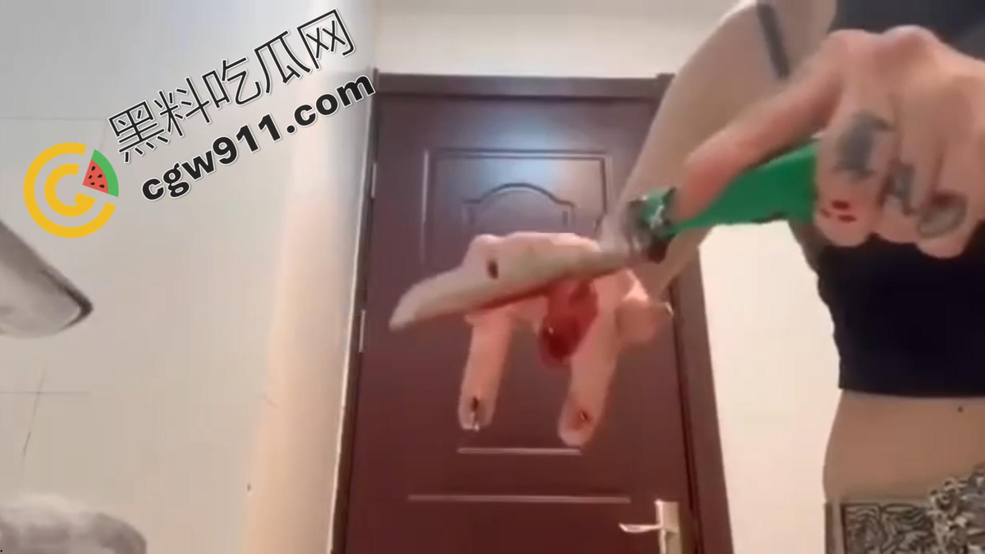 血腥现场：女子冷静切断手指，鲜血横流，血肉模糊，恐怖画面令观众毛骨悚然！-6