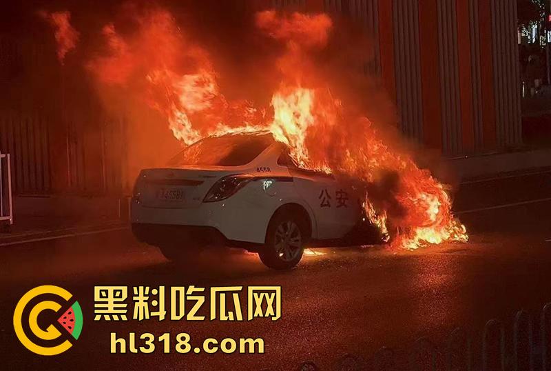 广州南村万博电车警车着火，熊熊大火迅速吞没警车，看来这电车危害，就连警车都不放过啊！-7