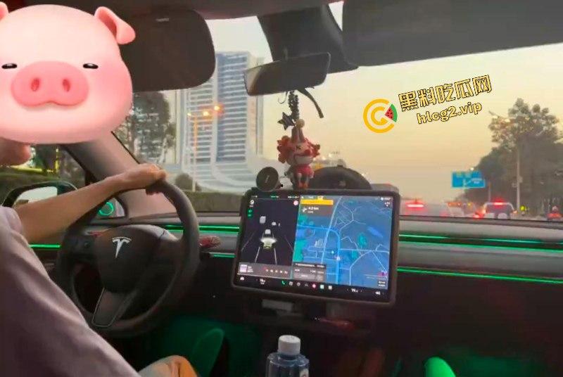 开车不误吃鸡巴！特斯拉女车主车内偷情网约一夜男！-4