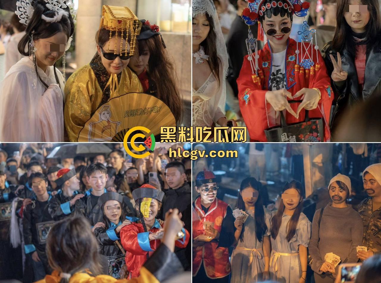 上海中山公园coser夜晚集体发疯,唱歌玩得嗨被带走!场面混乱如甄嬛传翻拍!-21