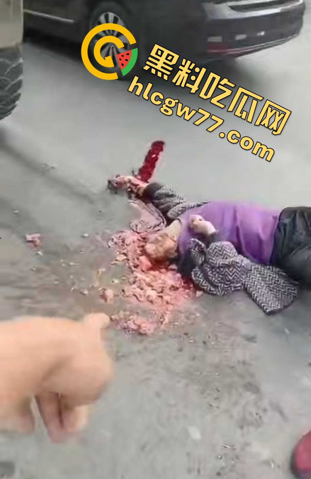 河南辉县老太太近视千度急买菜酿惨剧！大货车碾爆头颅脑浆四溅，喷到路人身上洗了个血浴！-7