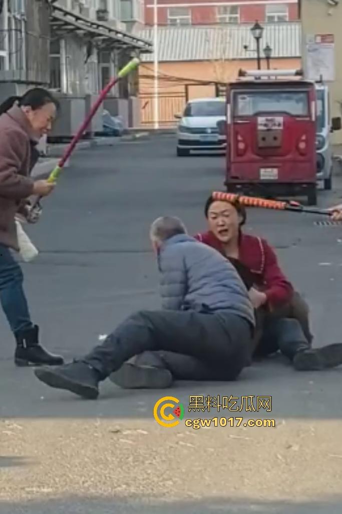 大爷手贱开狗笼被比特犬当场反咬!女主人抱不住狗,大妈大爷拿棍子打像挠痒,比特犬得配上香料才安抚大爷的心!-7