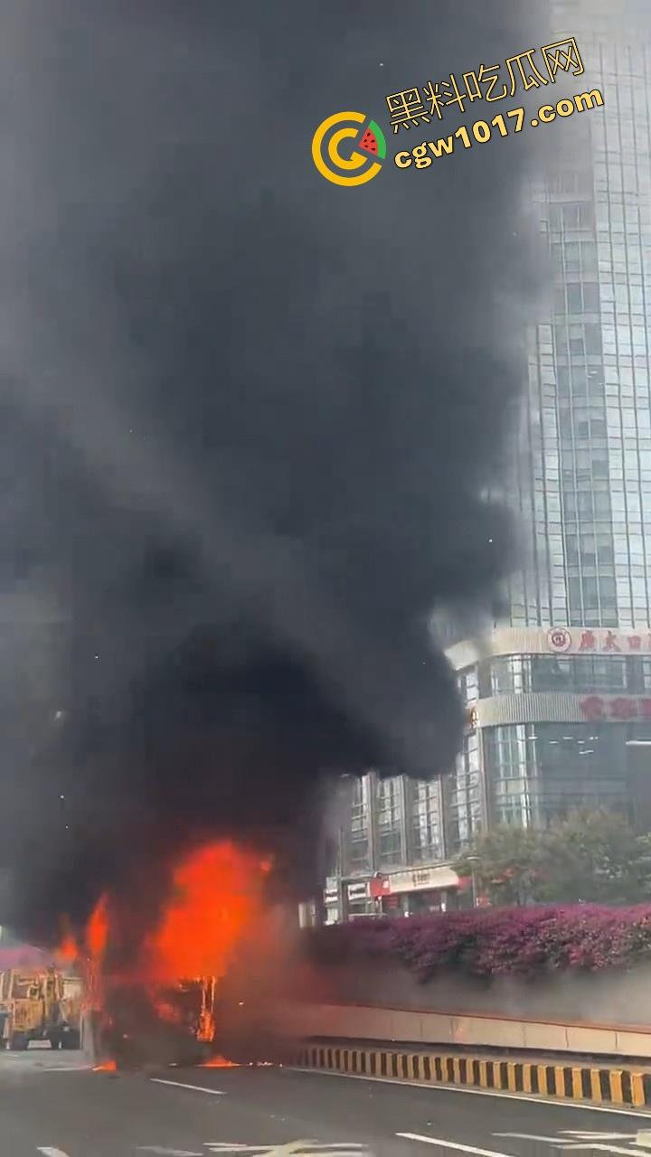 广东佛山季华园隧道口公交车发生自燃,现场浓烟滚滚,火势极其的大,具体自燃原因还待查明!-6