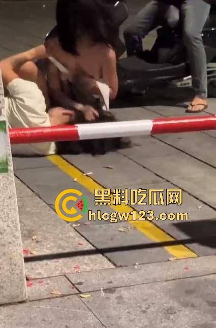 广西两精神小妹打架 大胸妹子吊带都被扒光,旁边精神小伙上去帮忙用摩托车撞 真是畜生!-6