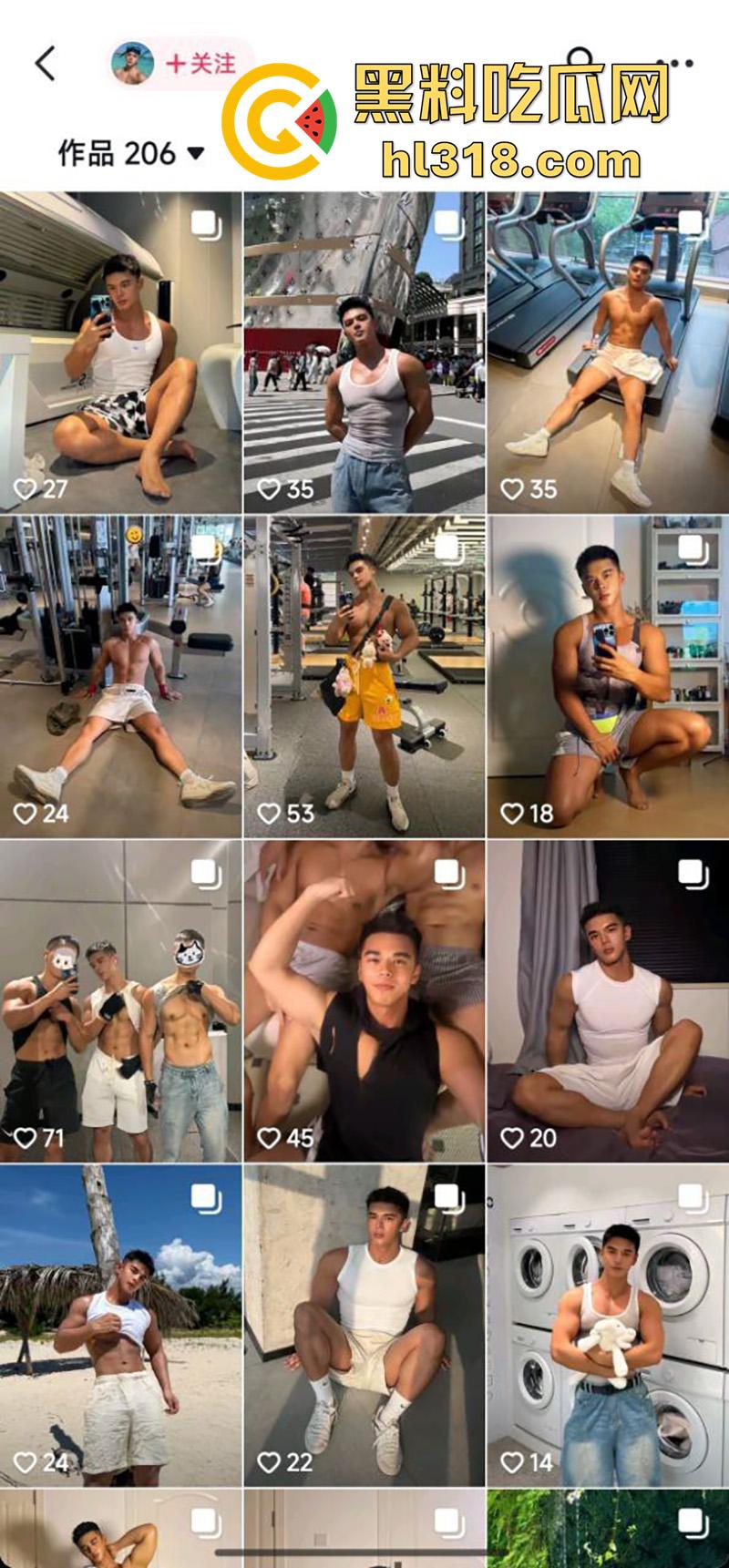 上海网红肌肉男【懿杰】，私下竟是变态男同，推特公然卖屁眼，大胸肉臀还收门槛，看来做鸡钱很好赚啊！-3