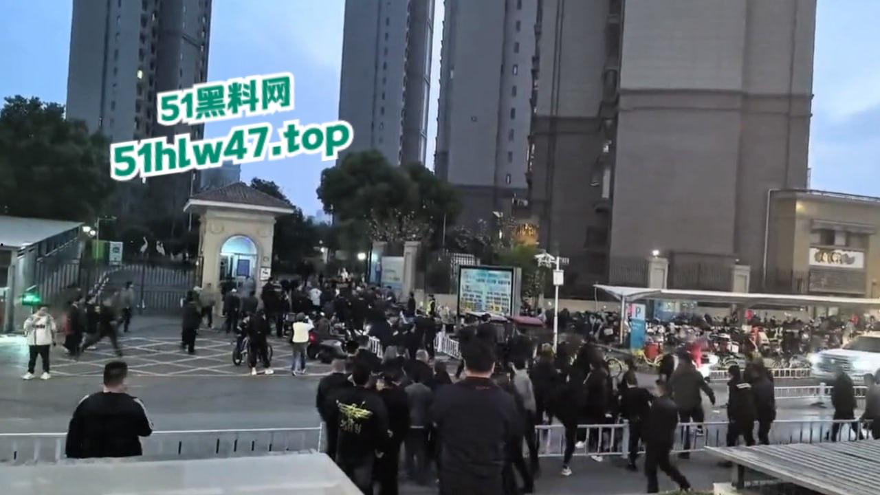 武汉海昌天澜黑箱操作换物业,据悉是两波物业公司抢地盘,一群业主也参与其中堪比古惑仔现场。-3