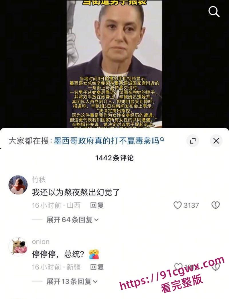 墨西哥女总统谢因鲍姆 街头遭醉汉咸猪手冷静推开求助保安扑救 事后怒告罪魁 摸胸抓奶视频流出炸翻全网！-3