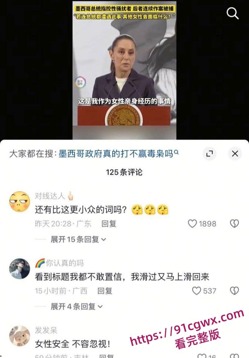 墨西哥女总统谢因鲍姆 街头遭醉汉咸猪手冷静推开求助保安扑救 事后怒告罪魁 摸胸抓奶视频流出炸翻全网！-5