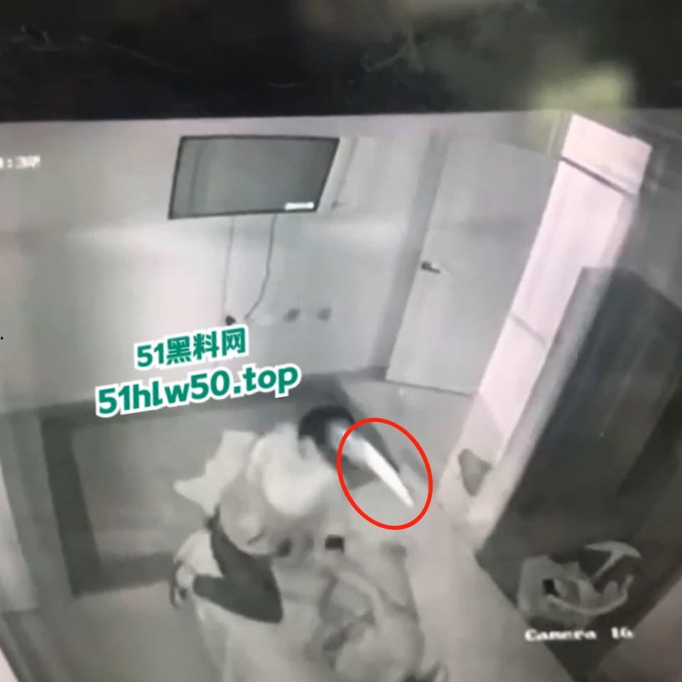 真实偷情捉奸杀人现场，狗男女酒店偷情被老公发现闯入，酒店监控偷拍到惊悚一幕当场刀杀两人！-1
