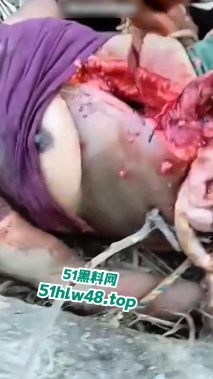 【恐怖血腥】国外大奶美女剖尸现场视频，大坨内脏被扯出，大奶美女和肥猪没啥区别。-5