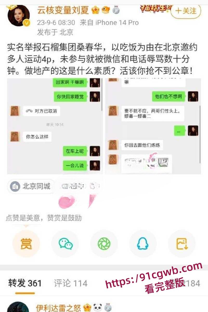 云核变量集团CEO刘夏 实名举报北京石榴集团桑春华 邀请她共玩4P 内幕曝光！-4